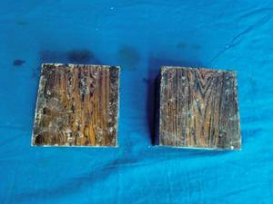 lot 129 image: 2 Mexican Bocote Turning Wood Blocks