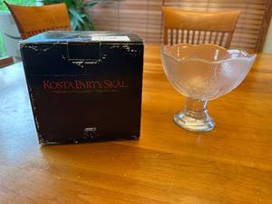 lot 23S image: Kosta Party Bowl Embossed Glass by Design Wrff