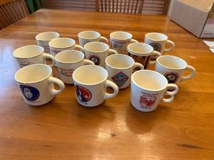 lot 28S image: Collection of 14 Vintage Boy Scouts BSA and Commemorative Restaurant Ware Mugs