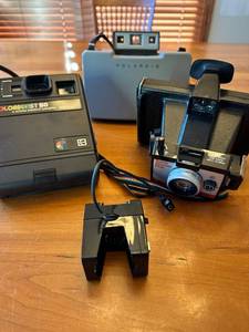 lot 46S image: Collection of Vintage Cameras Kodak, Polaroid Super Shooter, and Polaroid 220