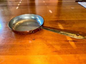 lot 55S image: Vintage Douro B&M Cooper Brass Stainless Steel Saute  Frying Pan with Handle