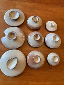 lot 64S image: Set of 10 Handmade  Frankoma Ceramic Pottery Vessels with Unique Designs