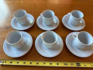 lot 88S image: Set of 6 Arabia Finland Arctica Cups and Saucers