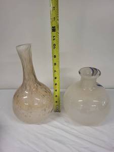 lot 14G image: Set of 2 Murano Style Art Glass Vases
