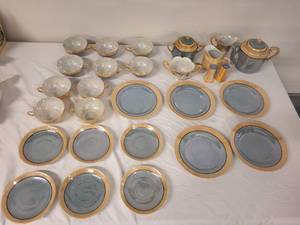 lot 23G image: Vintage Made in Japan Hotta Yu Co Luster WarePorcelain Tea Set with Serving Pieces