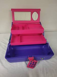 lot 66G image: Colorful Portable Cosmetics Organizer with Mirror