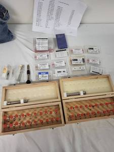 lot 72G image: Comprehensive Drill Bit Set with Wooden Case and Assorted Boxes