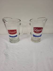 lot 93G image: Set of 2 Vintage Schmidt Beer Glass Pitchers