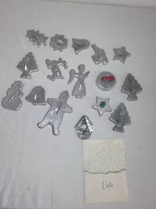 lot 109G image: Collection of 18 Vintage Aluminum Cookie Cutters