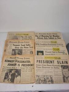 lot 110G image: Collection of Vintage Newspapers Featuring Historical Headlines