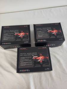 lot 121G image: Set of 3 Propel Proton Micro Drones with Remotes