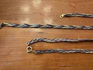 lot 140G image: Lot of 3 Vintage Braided Gold Tone Necklaces