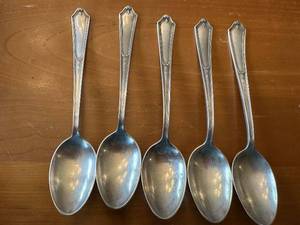 lot 145G image: Set of 5 Vintage Sterling Silver Teaspoons by A.S. Co