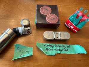 lot 147G image: Collection of Vintage Pocket Tools and Decorative Items