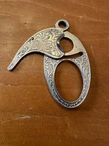 lot 148G image: Antique Key Shaped Cigar Cutter with Ornate Details