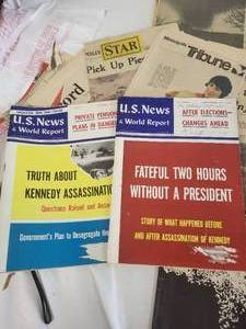 lot 111G image: Collection of Historical Newspapers and Magazines on Kennedy Assassination and 1960s-1970s Events