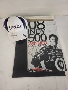 lot 112G image: Scott Dixon Autographed Indy 500 Memorabilia Set with Hat and Poster