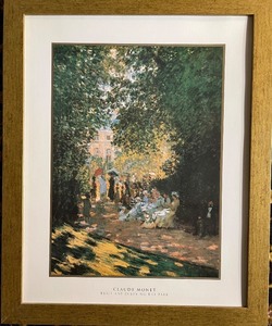 lot 63 image: Framed Claude Monet Print Parisians Enjoying The Park