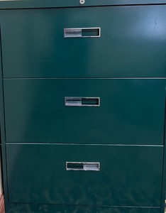 lot 65 image: 3-Drawer Metal Filing Cabinet with Hanging File Folders