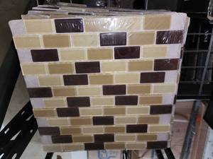 lot 50 image: Multi brown glass mosiac tile