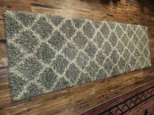 lot 61 image: 2 shag runner rugs