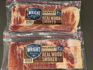 Wright Brand Hickory Smoked Thick Cut Bacon - 2 Packs, 24 oz Each