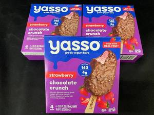 Yasso Strawberry Chocolate Crunch Greek Yogurt Bars - 3 Packs of 4 Bars