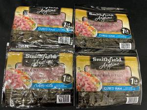 M - Set of 4 Smithfield Anytime Favorites Cubed Ham 1 lb Packs