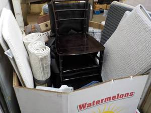 lot 51 image: Pallet Lot of Rugs, Chairs, and Unc...