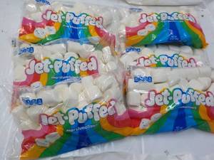 lot 85 image: 6 bags 12 oz Jet Puffed Marshmallow...
