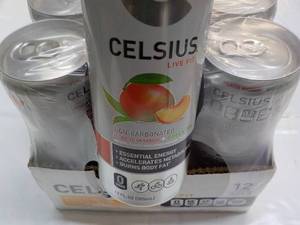lot 88 image: 12 pack Celsius 12 oz Peach Mango G...