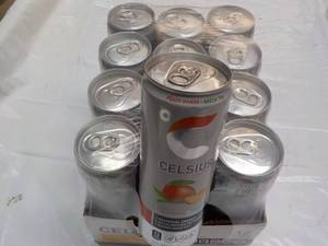 lot 89 image: 12 pack Celsius 12 oz Peach Mango G...