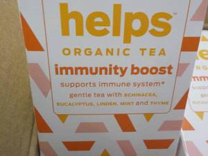 lot 129 image: Case of 96 Helps Organic Tea...