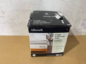 lot 231 image: King Size Allswell 3 Sleep Cool ThermaGel Memory Foam Topper Infused with Graphite