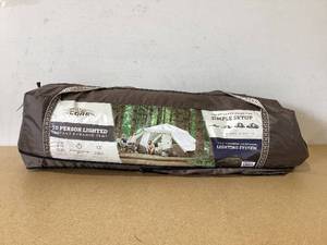 lot 621 image: CORE Equipment 10 Person Lighted Instant Cabin Tent with Awning