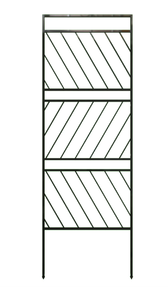 lot 618 image: Expert Gardener 64in H x 21.7in W Garden Trellis with Chevron Pattern, Black Powder Coated Steel