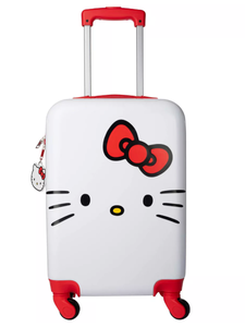 lot 633 image: Hello Kitty Hardside Carry On Spinner Suitcase - RedWhite