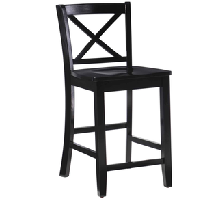 lot 667 image: Linon Home Dcor Black X Back Counter Stool, 16 W x 17.91 D x 37.01 H