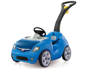 lot 688 image: Step2 Whisper Ride II Buggy Kids Push Car, Ride On Toy, Stroller Substitute, Includes Seat Belt & Horn, For Toddlers 1.5-4 Years Old, Blue