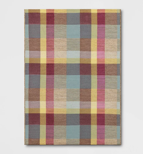 lot 689 image: Bold Plaid Outdoor Area Rug - Threshold, Measures 5 x 7