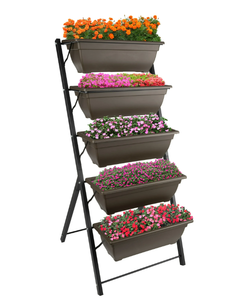 lot 690 image: Pure Garden 5 Tier Vertical Planter Raised Garden Beds, Brown