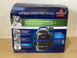 lot 729 image: Bissell Little Green Pro Portable Carpet & Upholstery Cleaner and CarAuto Detailer with Deep Stain Tool