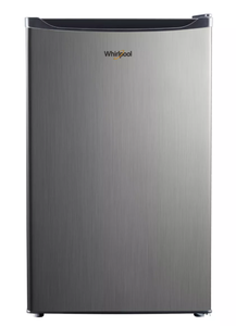 lot 9 image: Whirlpool 4.3 cu ft Mini Refrigerator Stainless Steel WH43S1E Compact Dorm Fridge