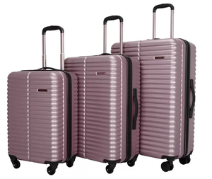 lot 66 image: 3PCS Skyline Hardside Checked Spinner Luggage Set