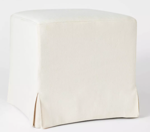 lot 76 image: Lynwood Slipcover Cube Ottoman - Threshold