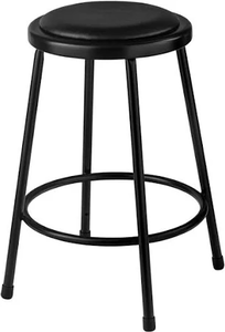 lot 78 image: 2PCS National Public Seating 6424H-10 24 In. Black Adjustable Height Steel Stool