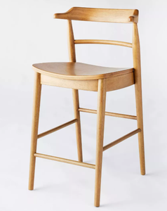 lot 85 image: Kaysville Curved Back Wood Counter Height Barstool - Threshold