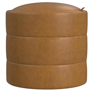 lot 105 image: HomePop Storage Round Ottoman with Removable Lid