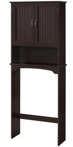 lot 118 image: Yaheetech Over The Toilet Storage with 2 Doors & Adjustable Shelf, Free Standing Toilet Rack