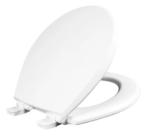 lot 130 image: LOT OF 2 Mayfair by Bemis Kendall Round Enameled Wood Toilet Seat White Never Loosens Removes for Cleaning Slow-Close Adjustable T47SLOW